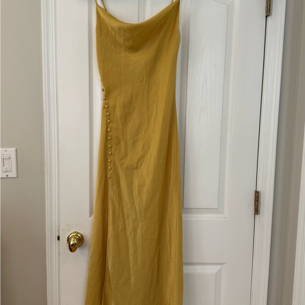 Zara Mustard Yellow Slip Dress